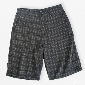 Banana Split USA B. Split Dark Plaid charcoal gray purple Men's Shorts 32